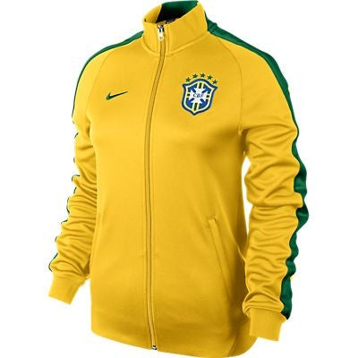 Nike Brasil Soccer Jacket, Full Zip N98 CBF Jacket, 589852, Green Yellow  $100