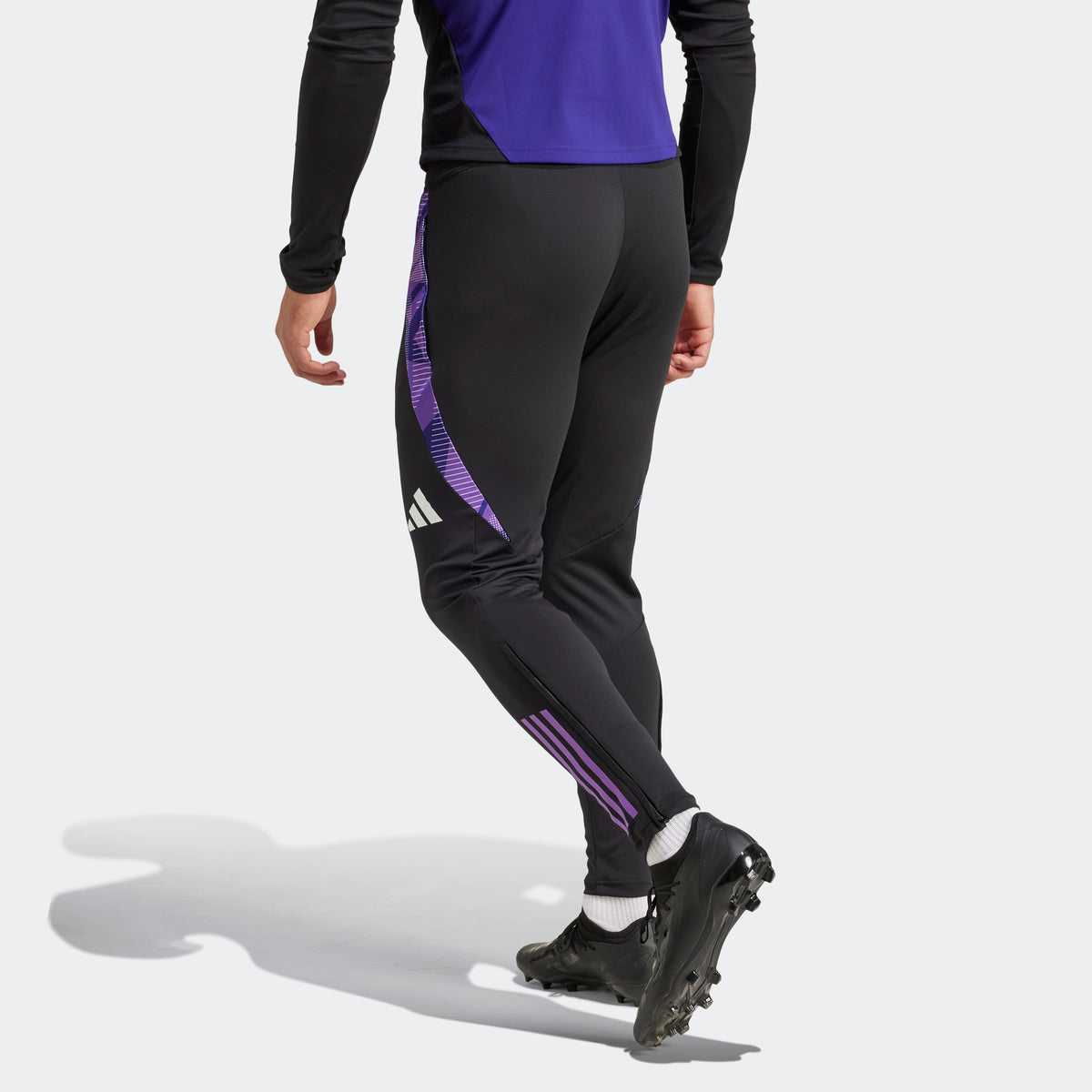 black and purple adidas pants