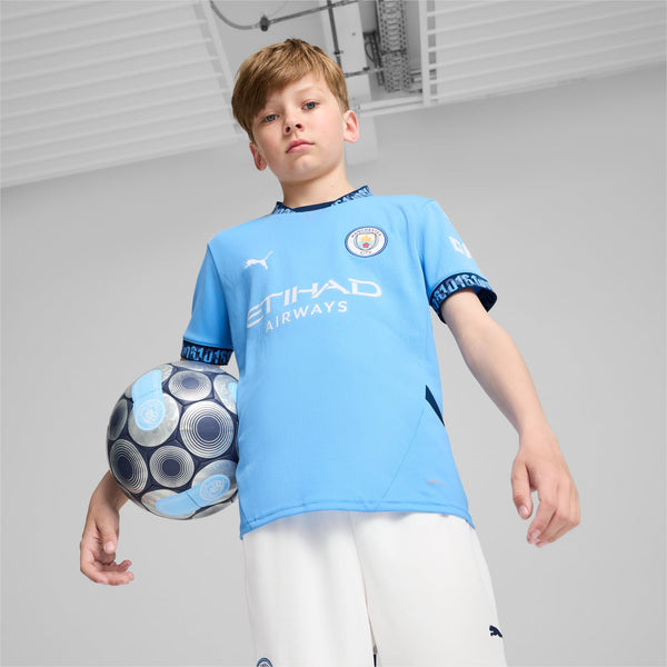 Kids' Puma Manchester City 24/25 Home Replica Jersey - La Liga Soccer