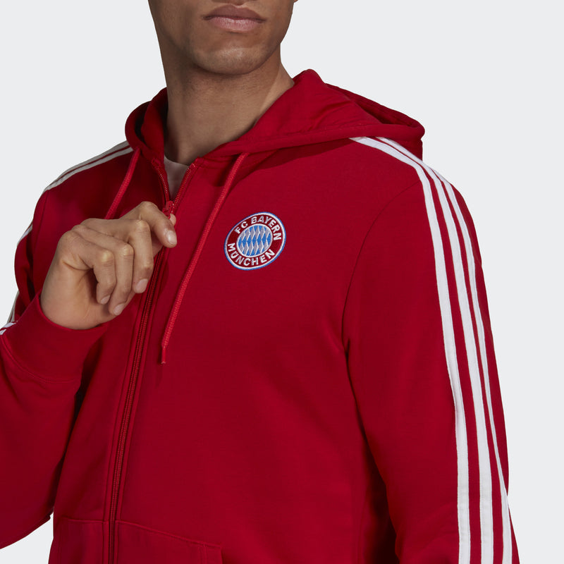 Men's adidas FC Bayern 3-Stripes Full-Zip Hoodie