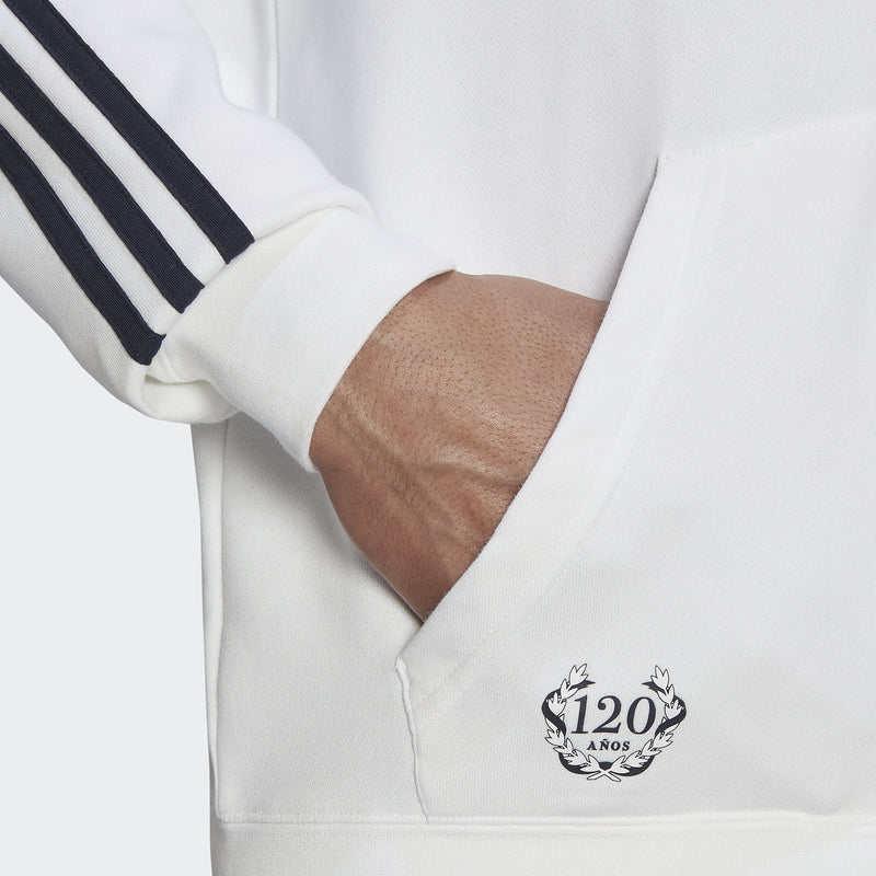 Real Madrid Footaball Jacket 3-STRIPES FULL-ZIP HOODIE Size M-L 120 Years  HD1314