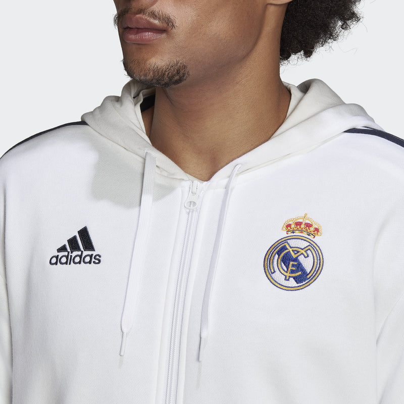 Men's adidas Real Madrid DNA 3-Stripes Full-Zip Hoodie