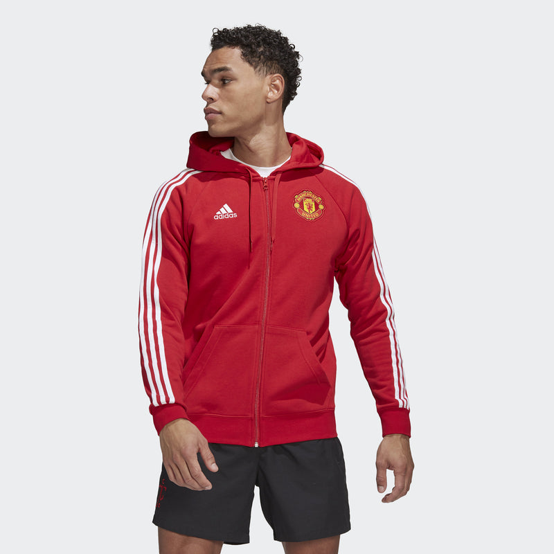 Men's adidas Manchester United 3-Stripes Full-Zip Hoodie