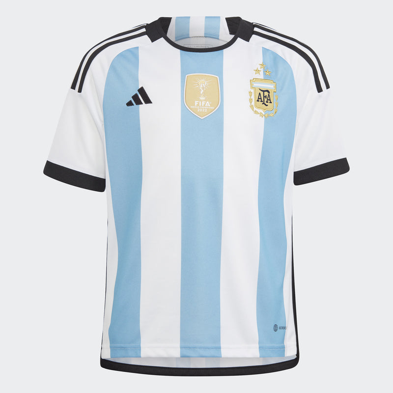 Kids' adidas Argentina 2022 Home Jersey World Cup Winners