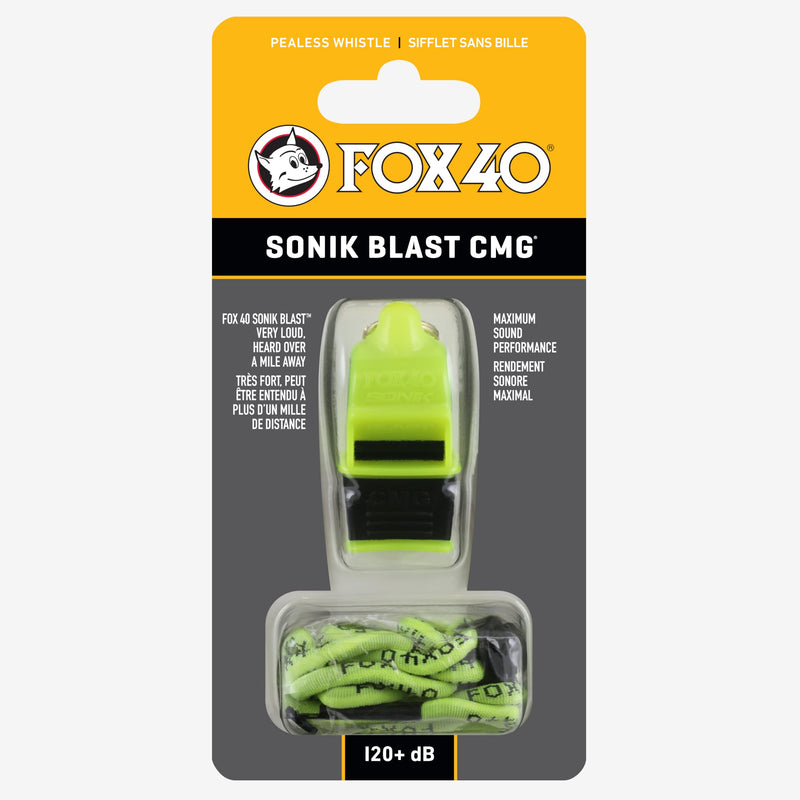 Fox 40 Sonik Blast CMG Whistle with Breakaway Lanyard